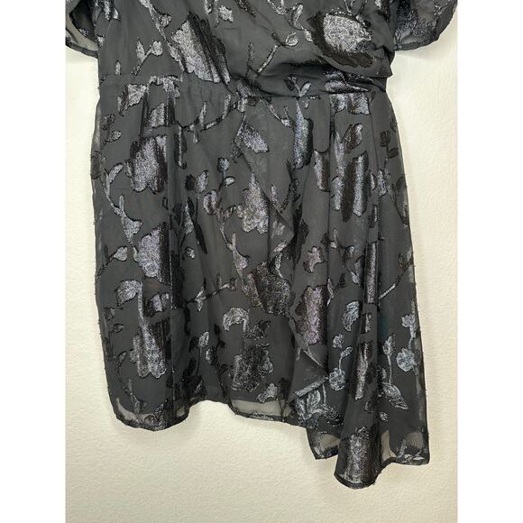 HOUSE OF HARLOW 1960 x REVOLVE Puff Sleeve Square Neck Metallic Mini Dress Small - Picture 6 of 10